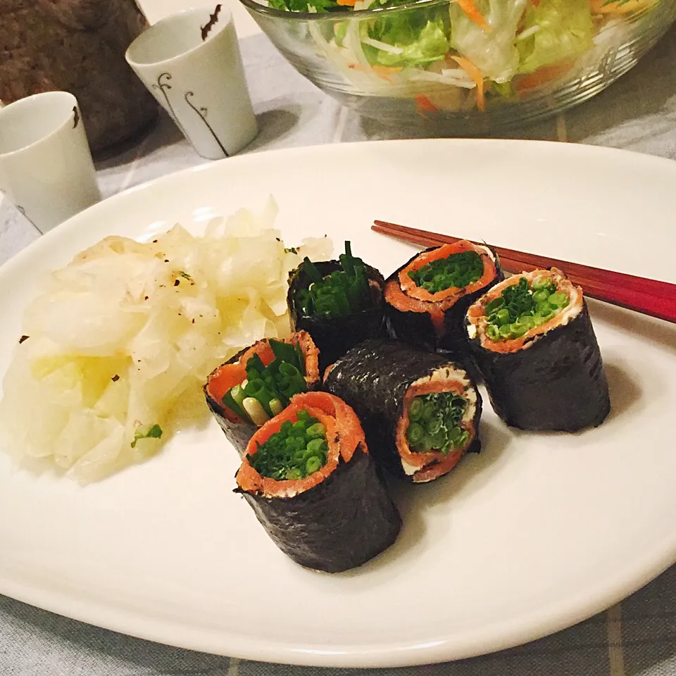 ま公さんの料理 海苔クリチスモサー芽葱巻|麻紀子さん