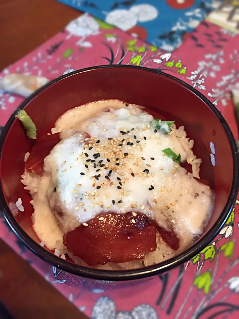 自宅で山芋鉄火丼|みちるさん