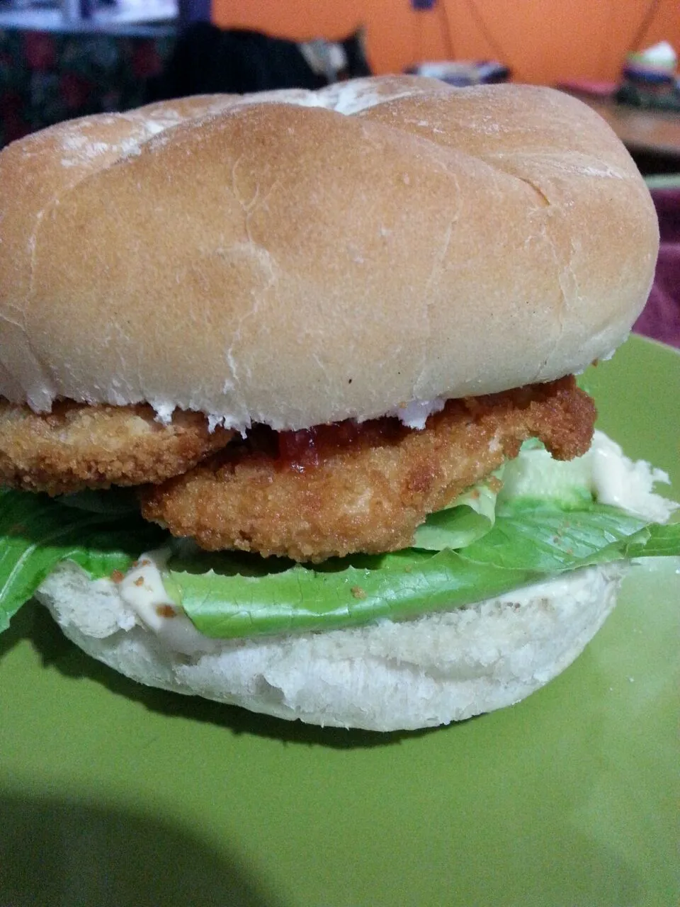 Snapdishの料理写真:gardein chix patty sandwich.|Polly Gelfusoさん