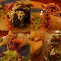 Snapdishの料理写真:mexican tacos and burritos with spicy death sauce|Paulin Whack O Lanternさん