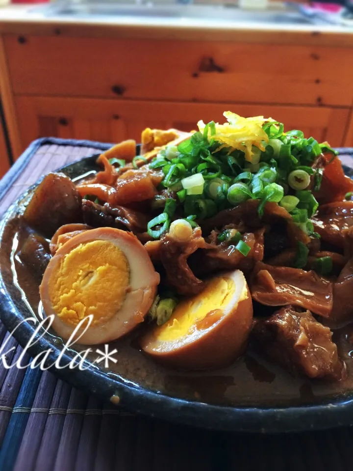 Snapdishの料理写真:3日煮込んだよ~😋柚子味噌deどて煮❤️|くららさん