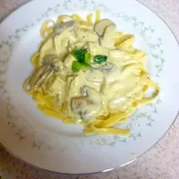 Chicken Mushroom Basil Pesto Fettuccini|Britney Mitchellさん