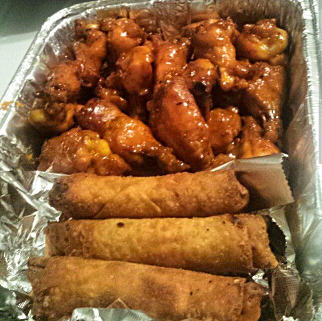 Hot Wings Egg Rolls atNew Year Party earlier tonightChickenSide