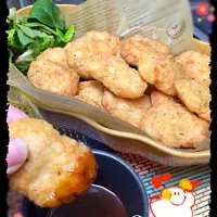 お豆腐鶏胸肉のふんわりチキンナゲット❤︎水切り無し。ハニーBBQソースで✨