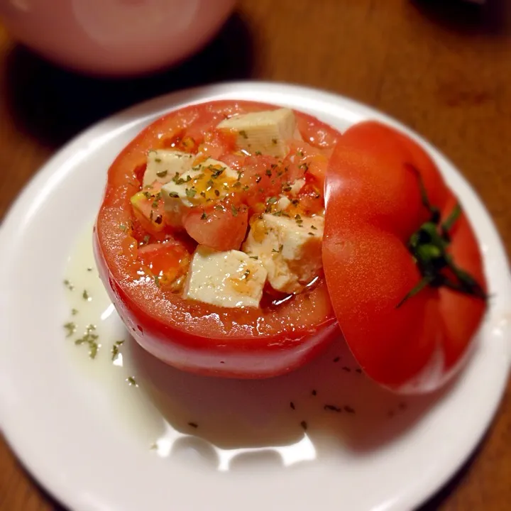 豆腐とトマトのオリーブ和え|らにたさん