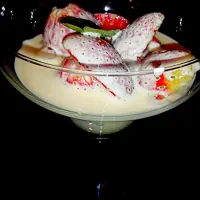 strawberries in rosemery zabaglione ...