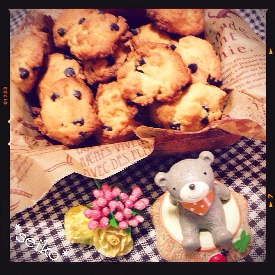 今日のおやつ その１✨生クリーム入り チョコチップクッキー٩(*´︶`*)۶҉|*seiko*さん