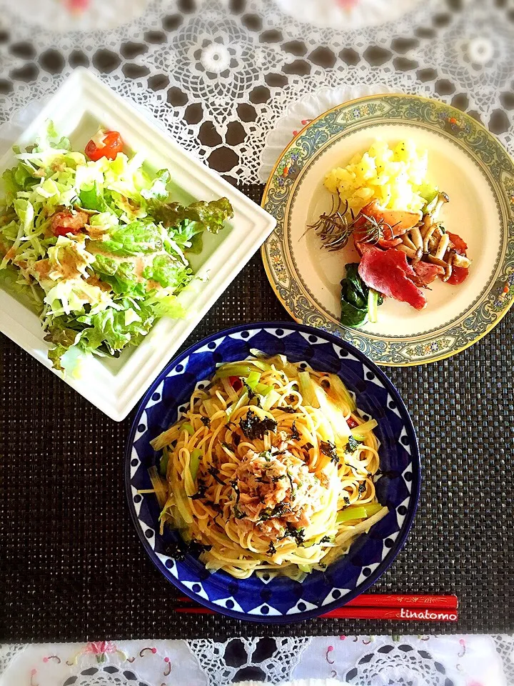 Snapdishの料理写真:和風ツナパスタのお昼ご飯！|Tina Tomoko😋さん