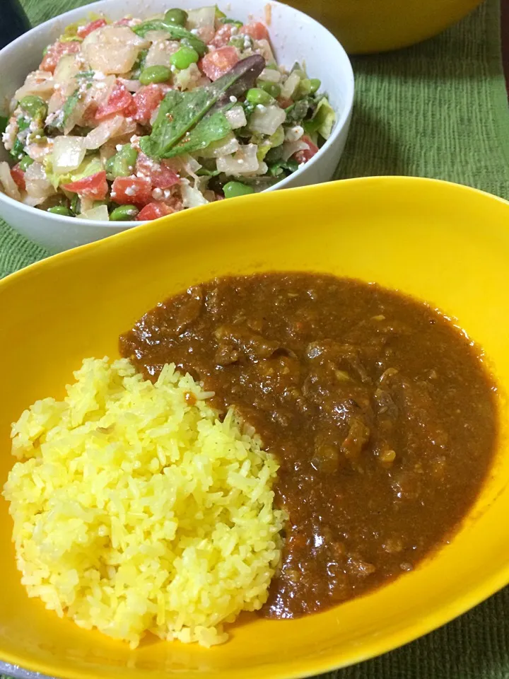 ラム肉のケララカレー。枝豆のインド風サラダ|Hiropanさん