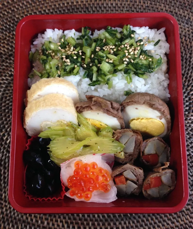 Snapdishの料理写真:にくにくまきまき弁当|*なおみん*さん