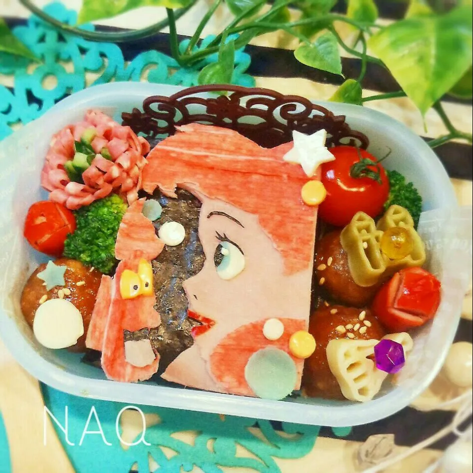 アリエルwithセバスチャン【ディズニープリンセス】のお弁当|Naoさん