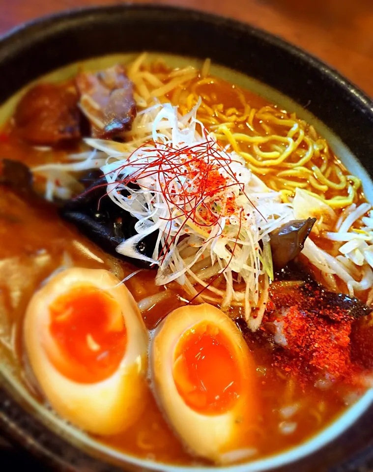 ＠らーめんてつや(高円寺)『北海道じゃんじゃん麺☆辛味噌系だよ♪』|TETSU♪😋さん