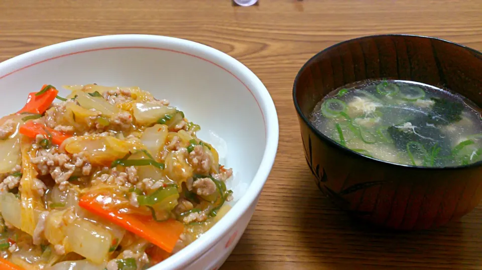 ・麻婆白菜丼
・卵と海苔の中華スープ|ようかんさん