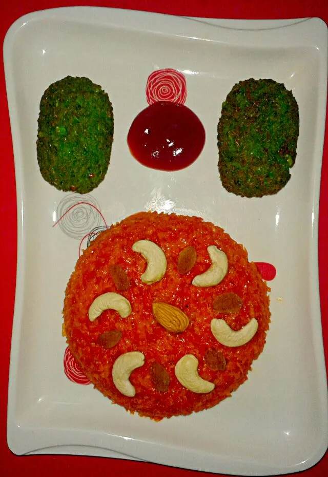 Carrot Halwa and green peas Cutlet|Sanjay Vaidyaさん