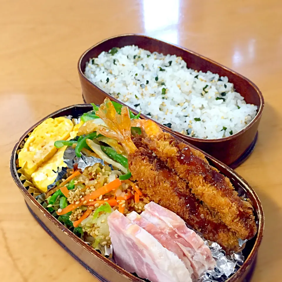 年明け初のパパ弁当❤️あるもので。|ふみぃさん