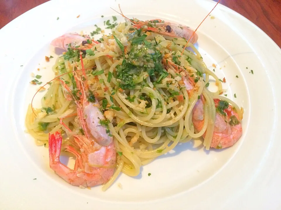 甘エビと青海苔の塩味スパゲッティ|くらんさん