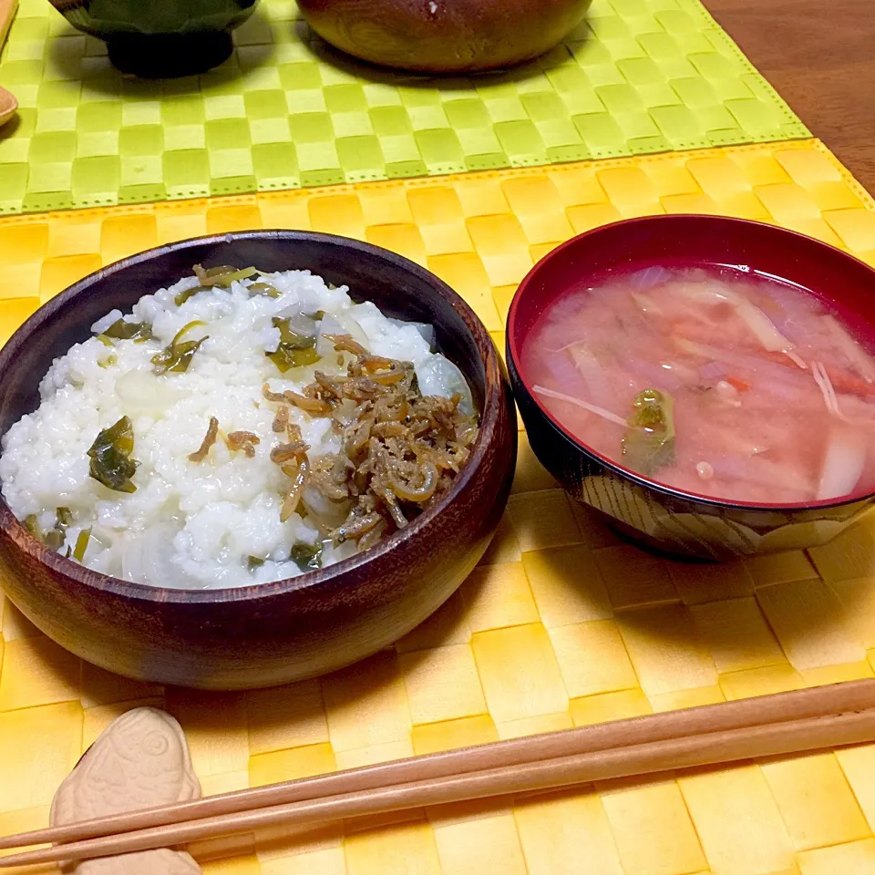 七草粥と赤蕪の汁物|舐め子さん