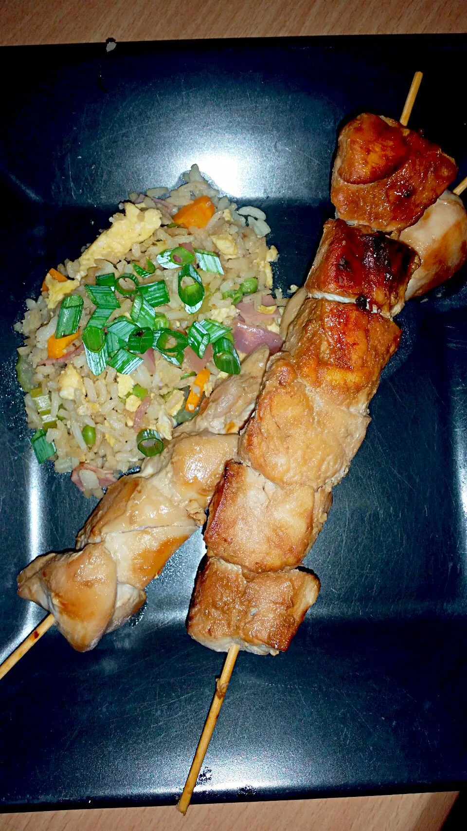 Honey & Soy Chicken Skewers with fried rice|Nicki Waltonさん