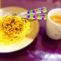 納豆と高菜のパスタ|みっちゃんこさん