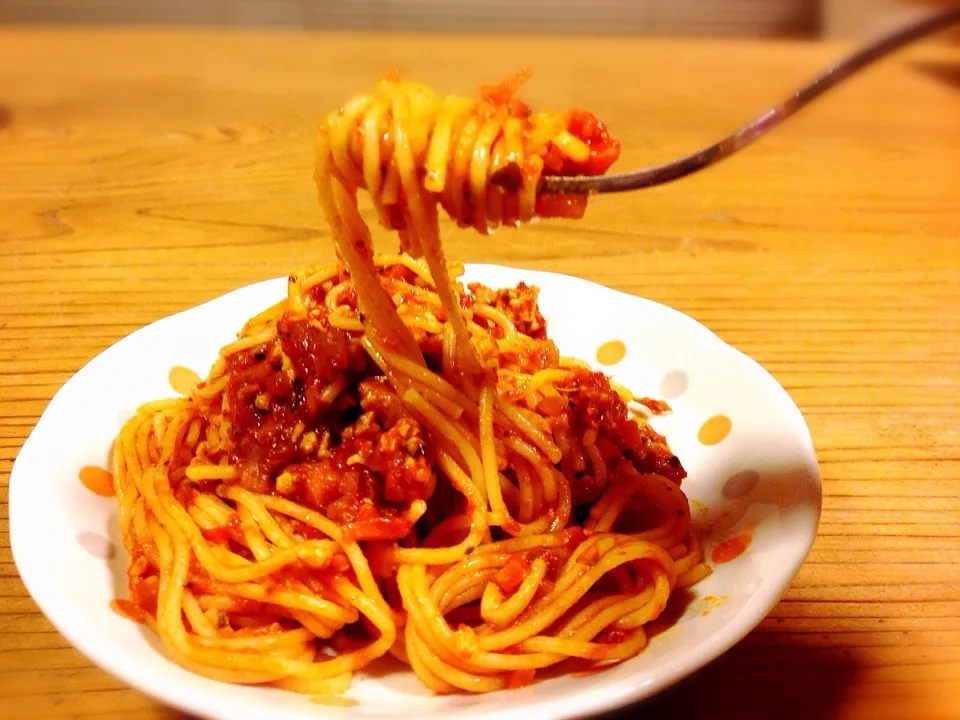 明日のお弁当用に作った🍅パスタ。|pepiさん