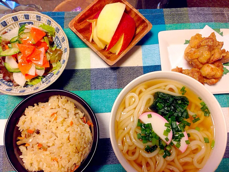 炊き込みご飯、かけうどん|二神梓さん