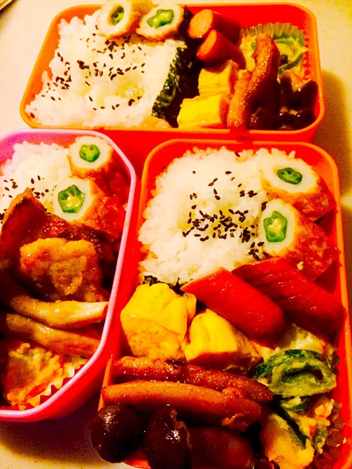 Snapdishの料理写真:今日は3人のお弁当。|りんさん