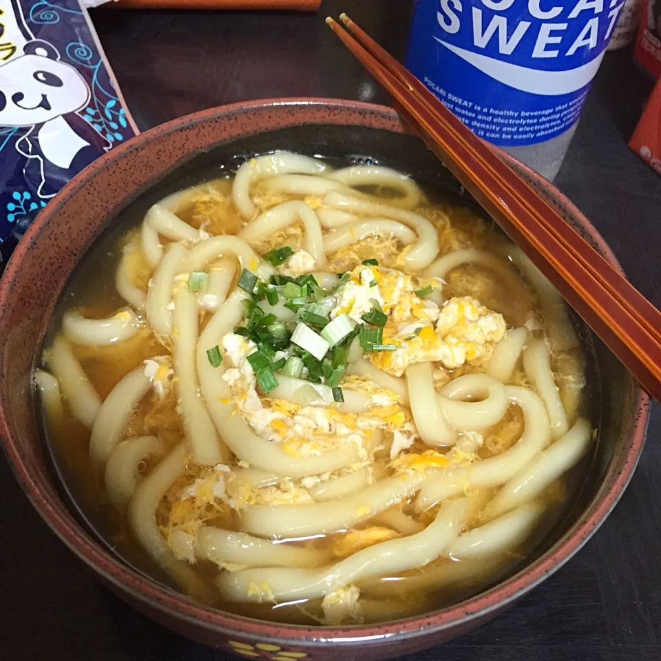 かきたまうどんでお昼ごはん。|ゆえさん