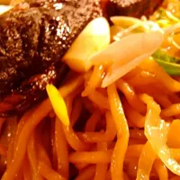 Snapdishの料理写真:Braised pork shoulder with butter-braised cabbage and homemade alkaline noodles.|Kevin Scheuringさん