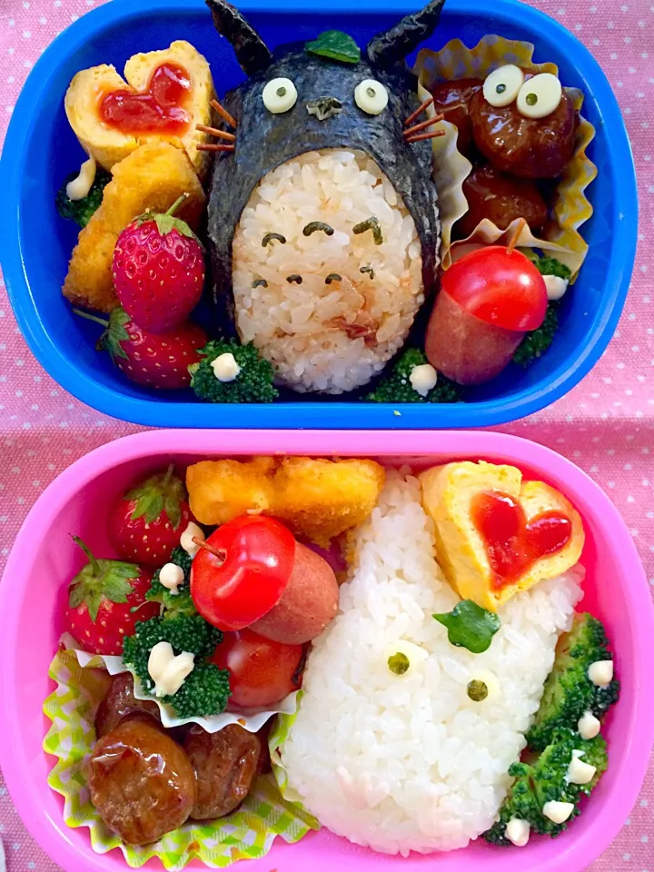 Lunch box☆My Neighbor Totoro,Little totoro&&soot sprite 3☆ﾄﾄﾛ&まっくろくろすけ(S)ﾁﾋﾞﾄﾄﾛ(D)|🌈Ami🍻さん