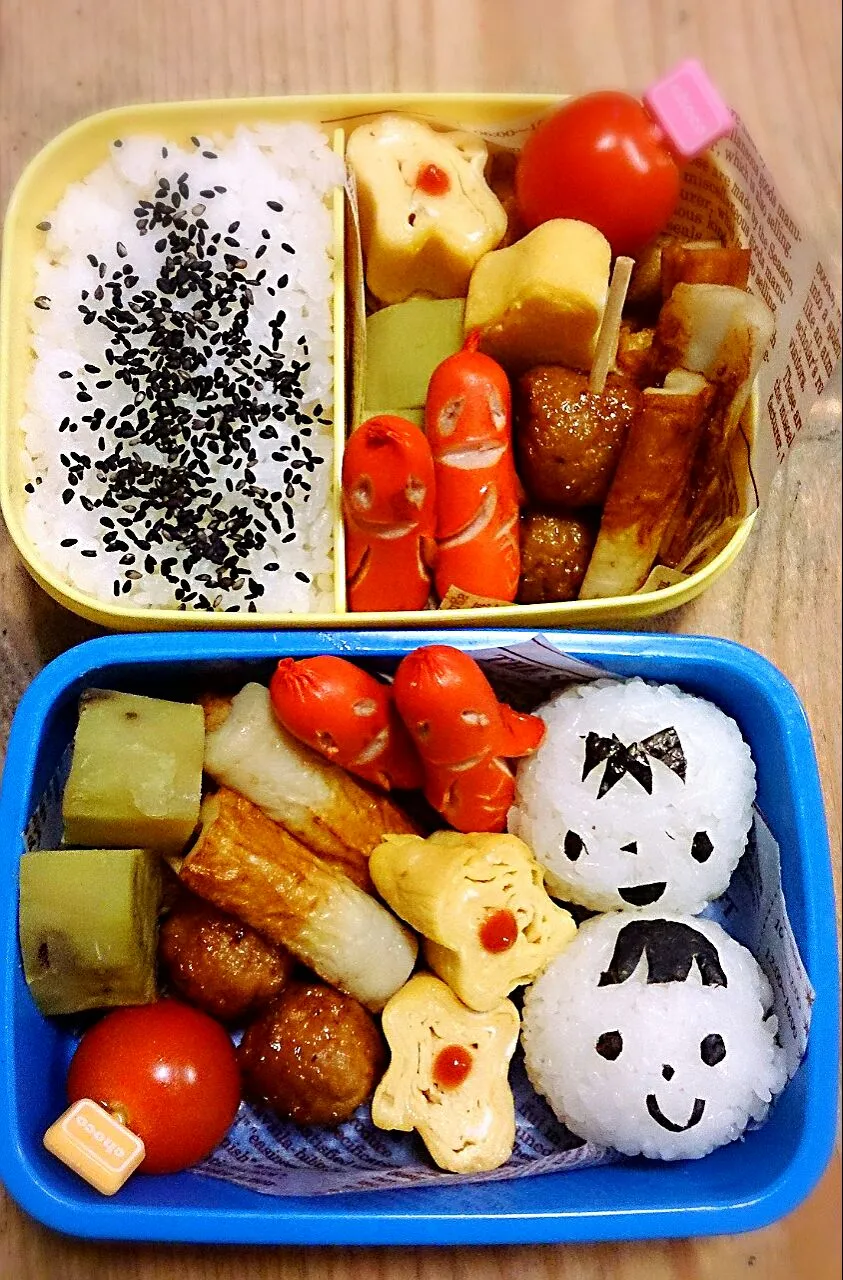 今日のお弁当 息子と私|はるなさん