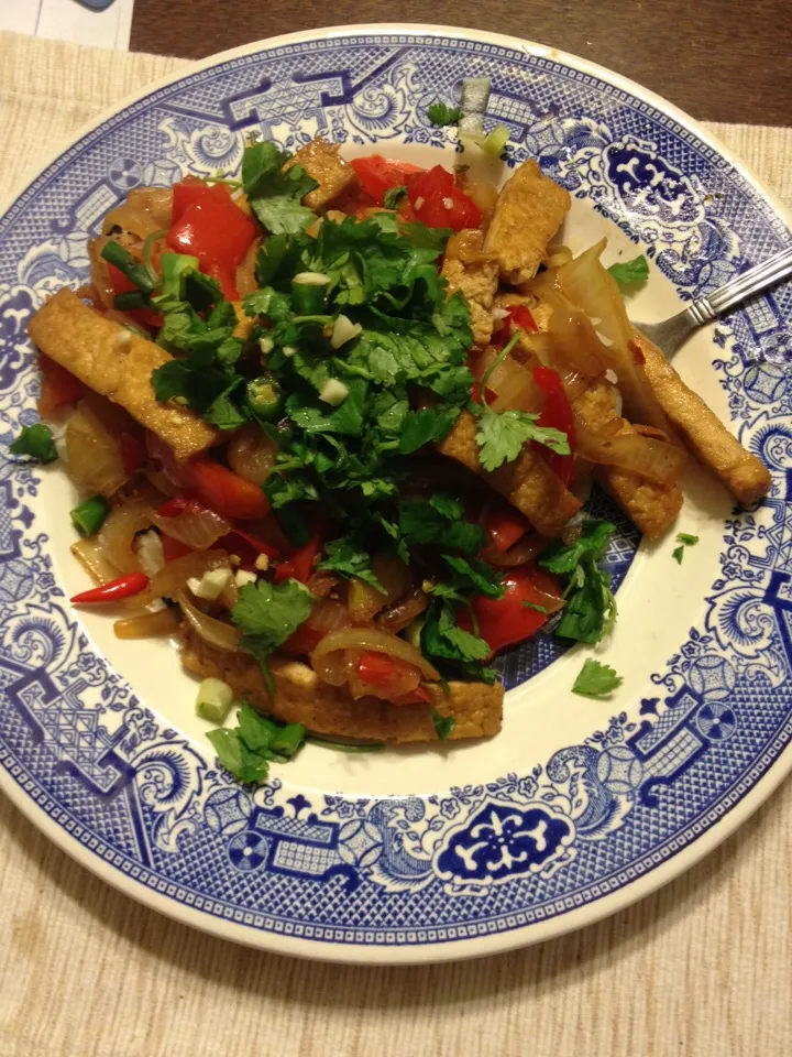 Carmelized tofu with peppers|marylouさん