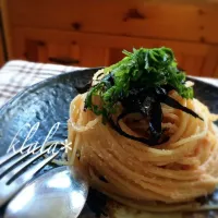 Snapdishの料理写真:我が家の和風明太子スパゲティ⭐|くららさん