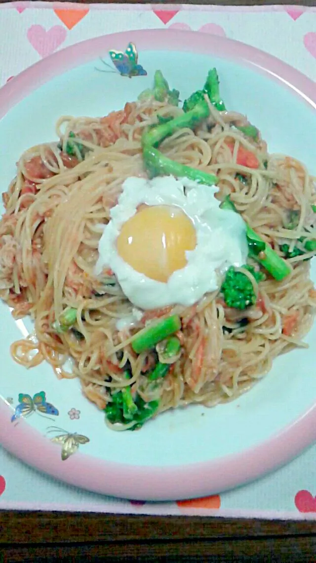 菜の花トマトソースパスタ|畑山寧々さん