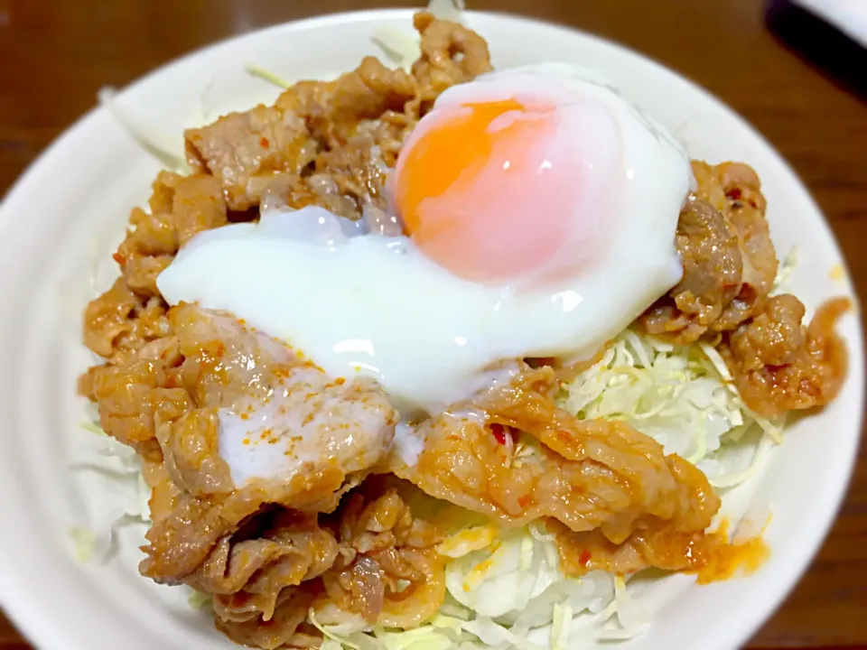 Snapdishの料理写真:味噌豚丼|ももちゃんさん