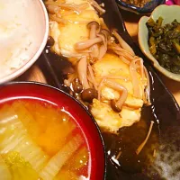 Snapdishの料理写真:揚げ出し豆腐きのこあんかけ|guさん