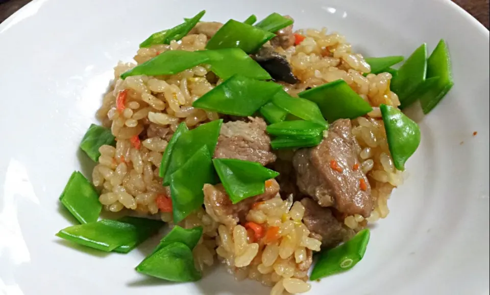 豚肉カレー用でやった中華風炊き込みご飯|Tomoko Yoshidaさん