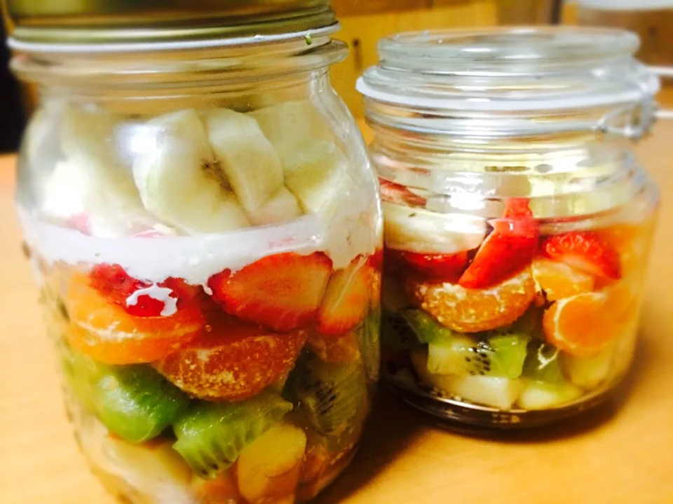 Mason jar fruit version|Masakiさん