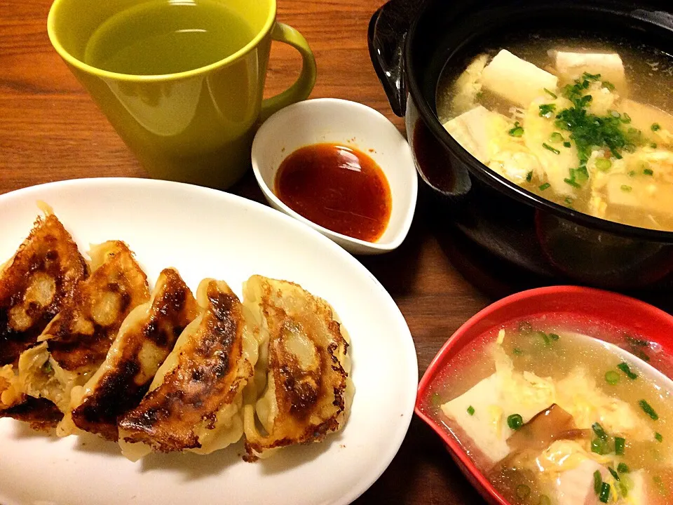 焼き過ぎ冷凍餃子、木綿豆腐入りふかひれスープ 2015.1.9|キラ姫さん