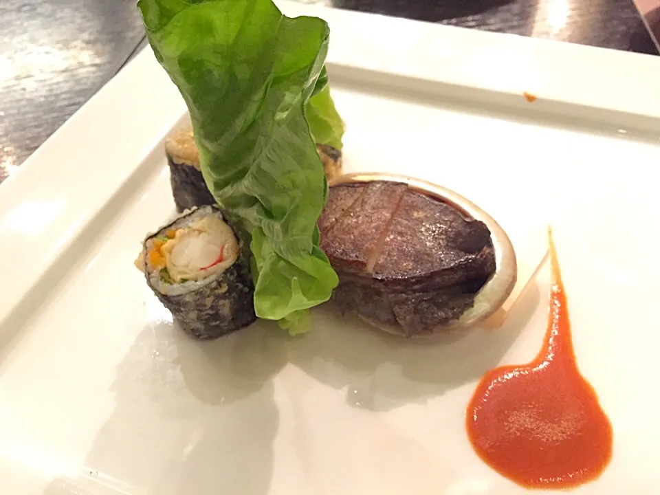 Abalone with fried sushi|jaszminnyさん