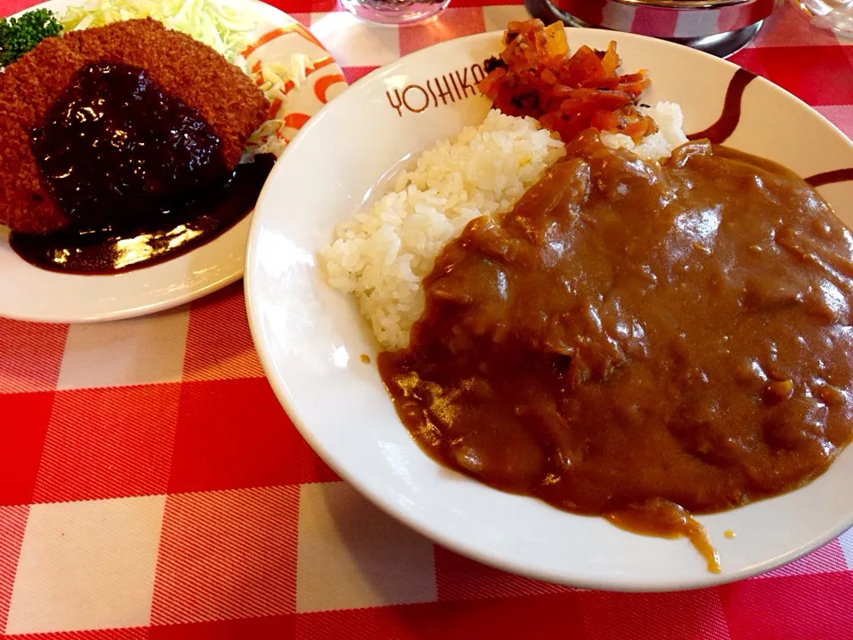 洋食ヨシカミ 水曜ランチ カレー＆メンチカツ|Kakaoさん