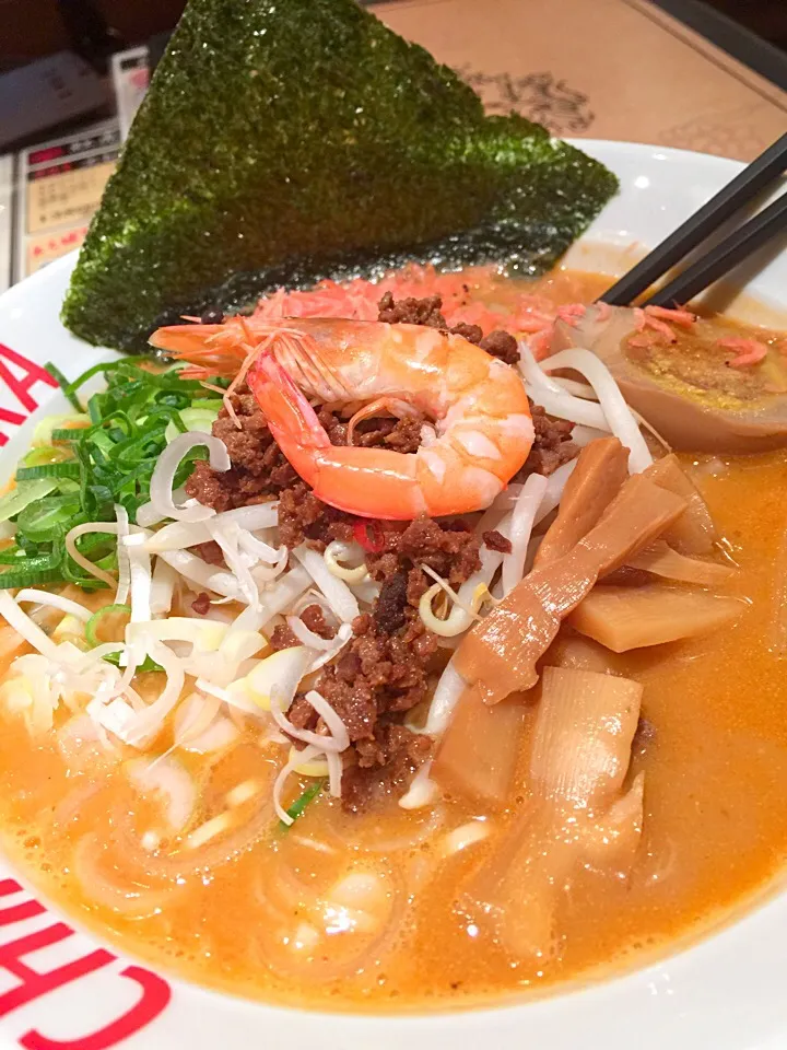 Snapdishの料理写真:エビ味噌ラーメン|Hideさん