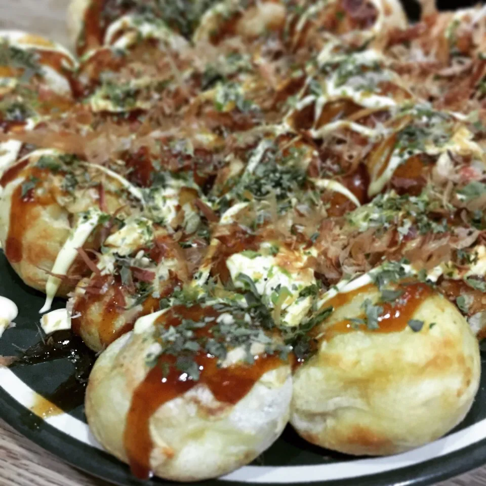 タコ焼き家族分80個くらい焼いた！|まーままさん