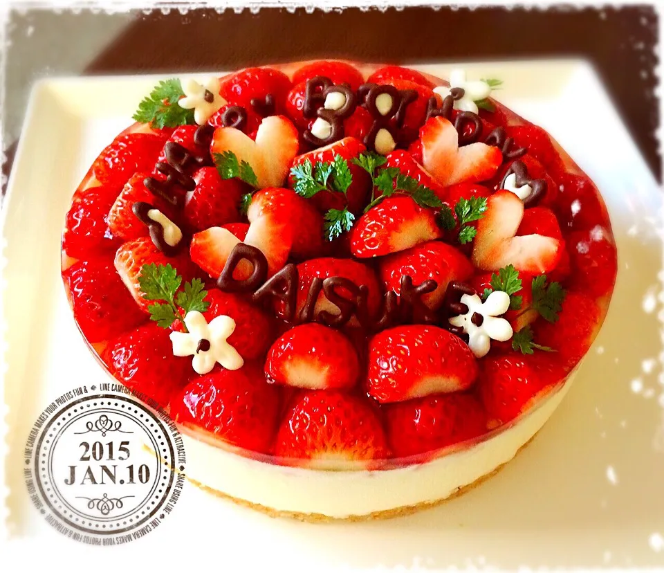 🍓苺のレアチーズケーキ🍓バースデー仕様٩(๑❛ᴗ❛๑)۶|桜さん