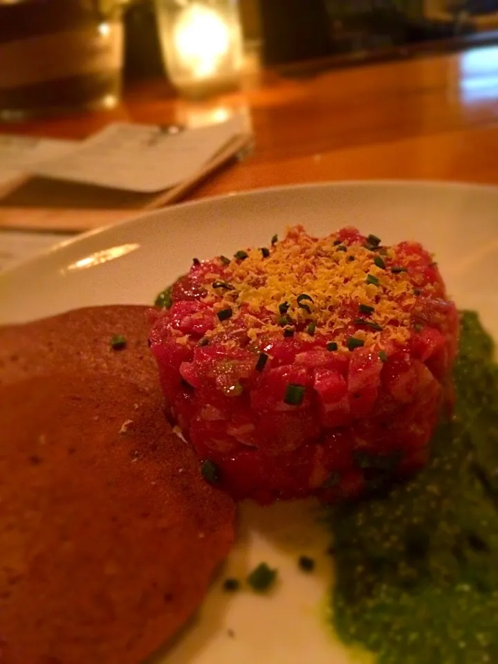 First time eating Steak tartare|shykneehighkneeさん