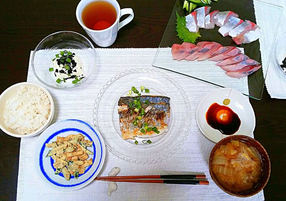 Snapdishの料理写真:本日はお魚定食♪ヽ(´▽｀)/|pikyuさん