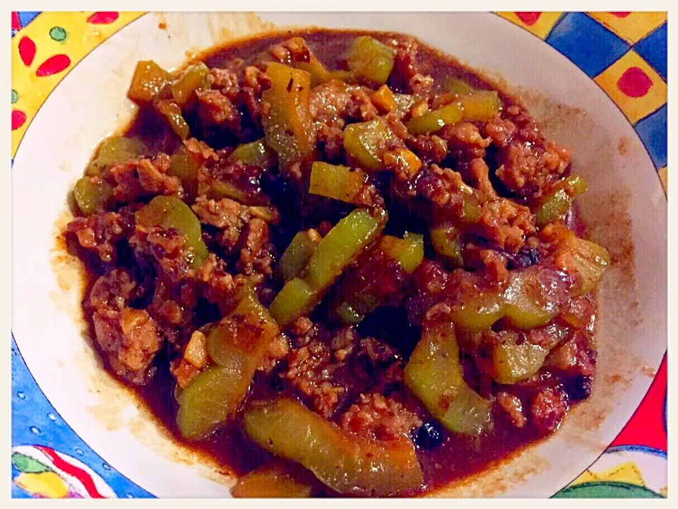 Stir-Fry Minced Pork & Bitter Gourd Slices With Black Bean Sauce|Boobooさん