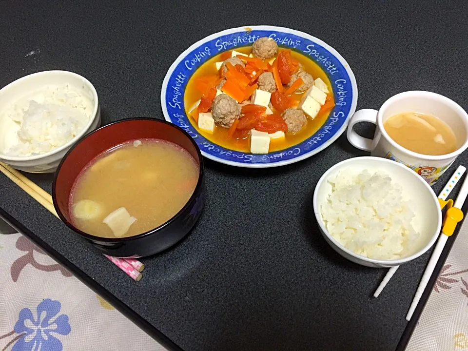 肉団子と野菜のトマト煮・豚汁|うるしちかさん