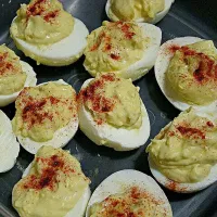 Snapdishの料理写真:I Made Deviled #Eggs for #Snack/Teatime 😋 💯 😋 #Side dish 😆 😆 😆