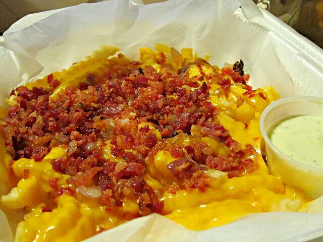 Bacon Cheese Fries #Snack/Teatime at Bowling Alley last nite #Side dish 😆 😆 😆 #Pork|Alisha GodsglamGirl Matthewsさん