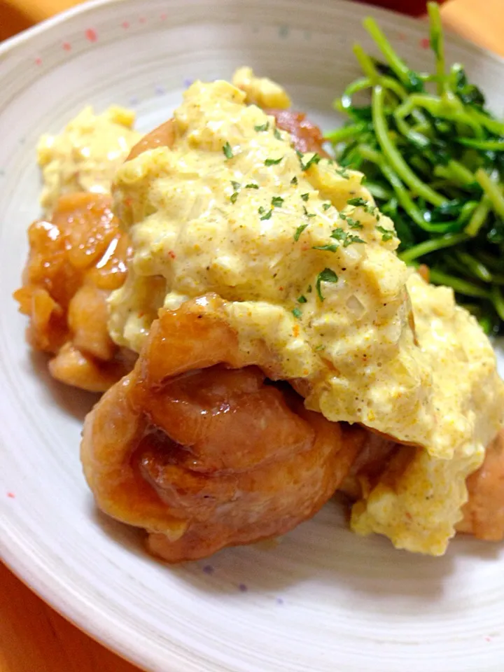 カレー風味のタルタル照り焼きチキン♡|ゆみきちさん